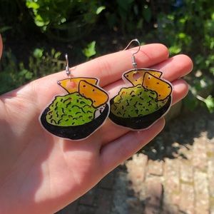 Guac and chips plastic earrings